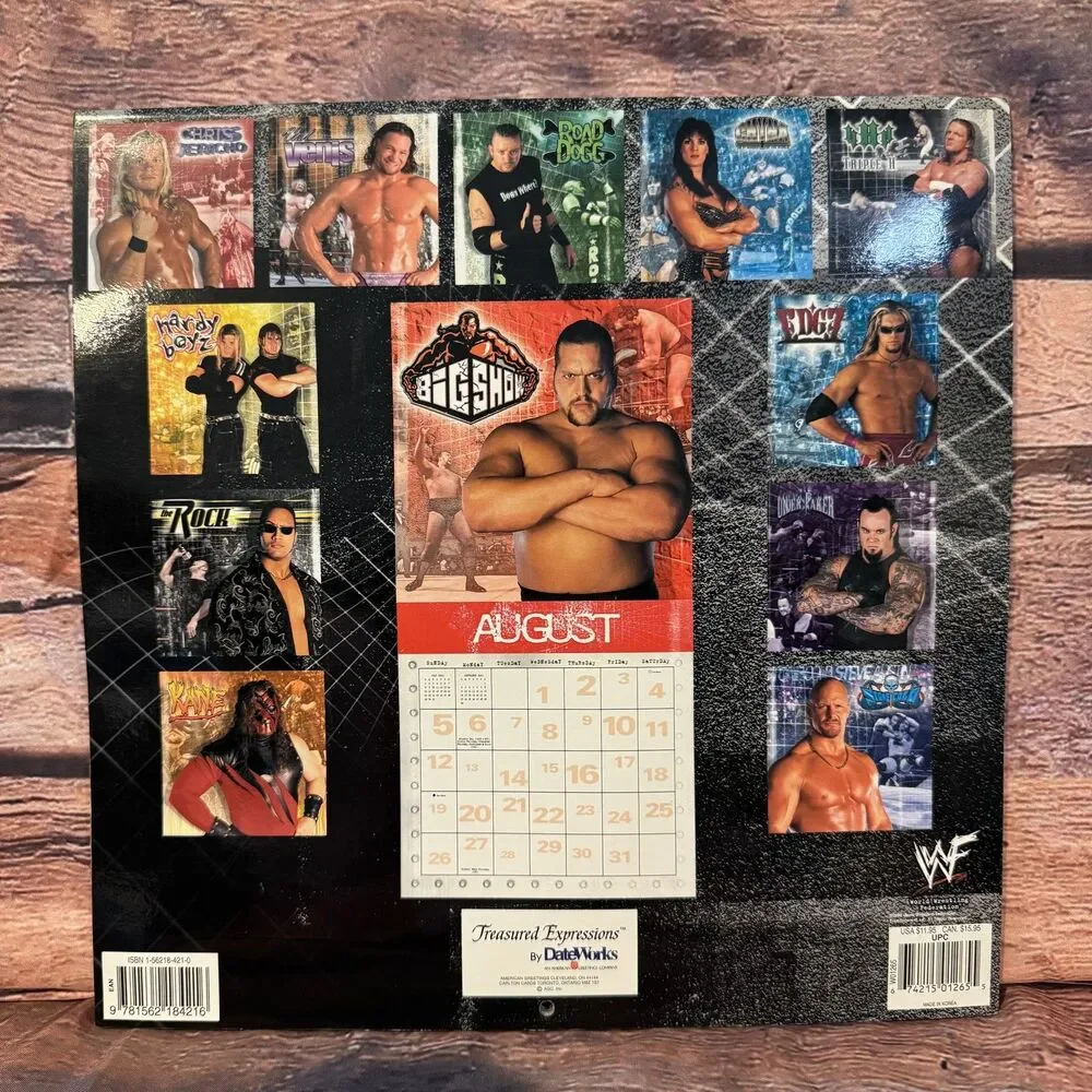 WWF 2001 16 Month Calendar Stone Cold The Rock Triple H Chyna Undertaker Kane